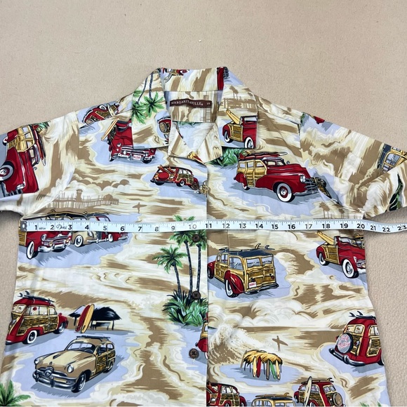 Margaritaville Hawaiian Shirt Womens Small Button Up Car Surfing Graphic USA - Picture 3 of 8